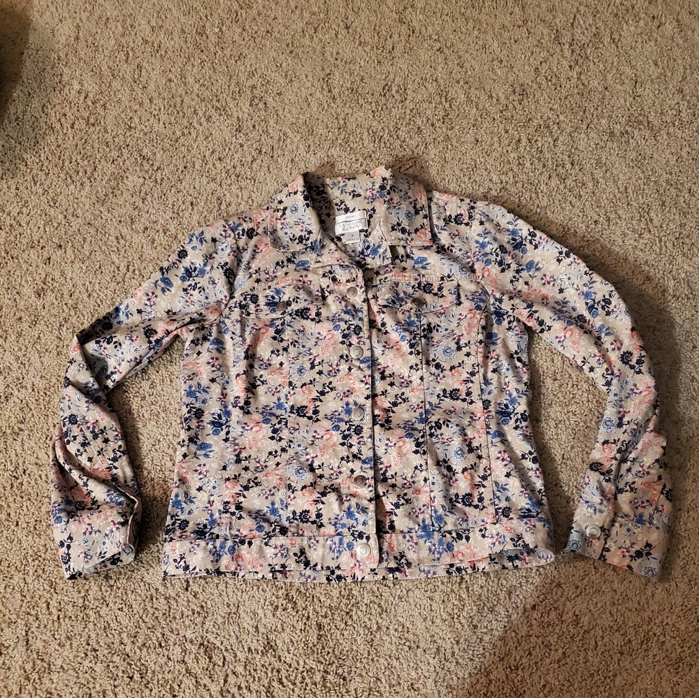 Christopher & Banks Button Down Shirt with Flowers